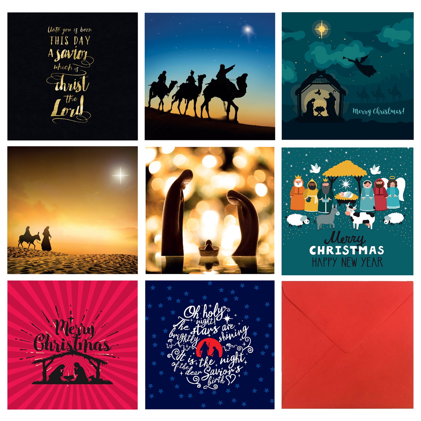 Religious Christmas Cards Pack of 20 | Eco Friendly | Hand Packed in The UK | Christian Christmas Cards