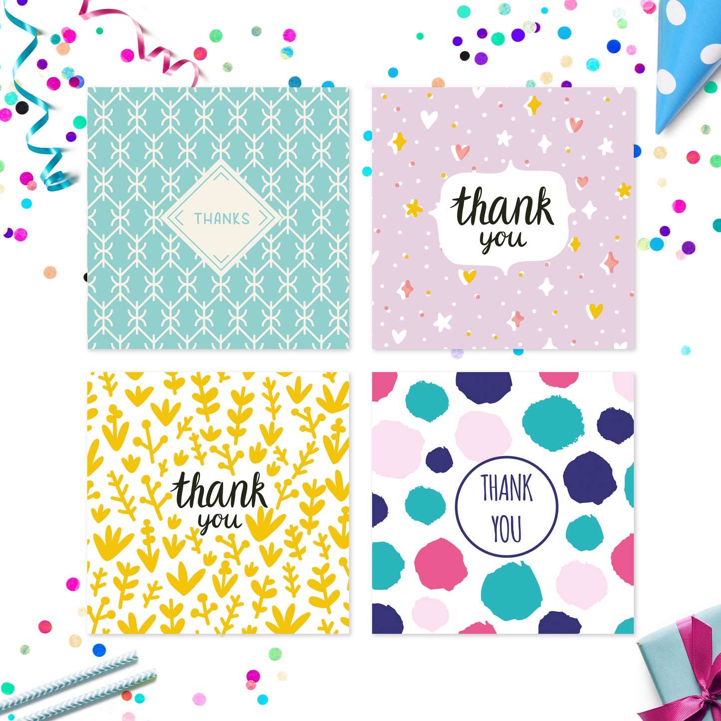 20 x Thank You Cards | Assorted Multi Bulk Pack | By Wonder Cards