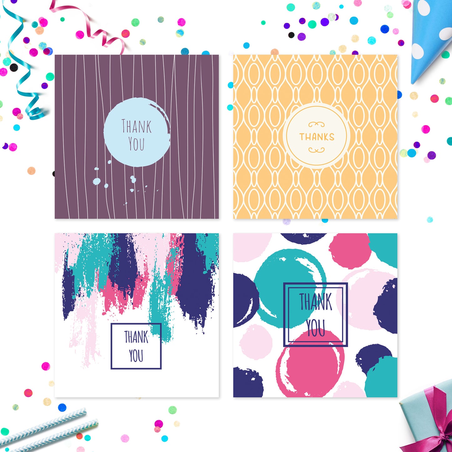 20 x Thank You Cards | Assorted Multi Bulk Pack | By Wonder Cards