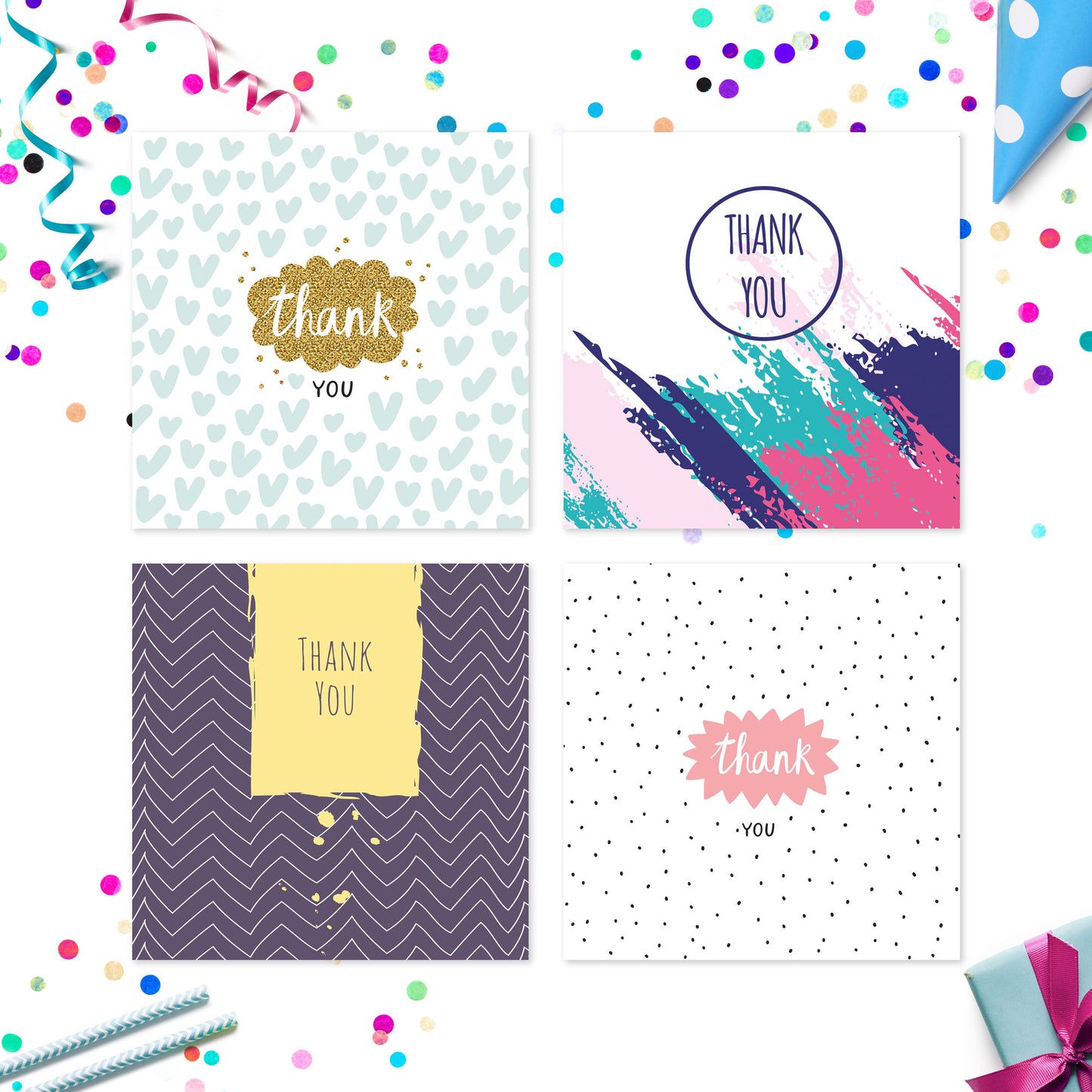 20 x Thank You Cards | Assorted Multi Bulk Pack | By Wonder Cards