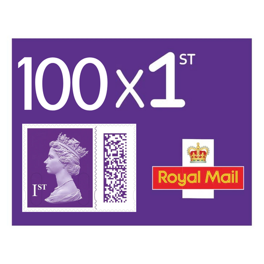 100 x 1st First Class Royal Mail Postage Stamps Plum Purple New