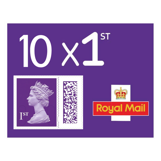 10 x 1st First Class Royal Mail Postage Stamps Plum Purple New