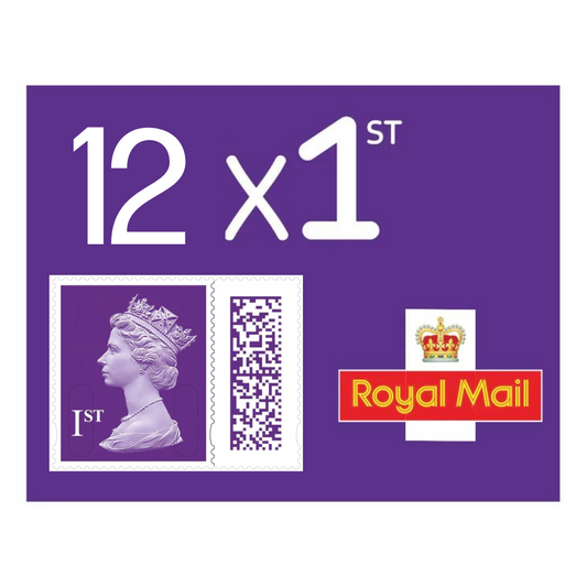 12 x 1st First Class Royal Mail Postage Stamps Plum Purple New
