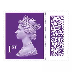 20 x 1st First Class Royal Mail Postage Stamps Plum Purple New