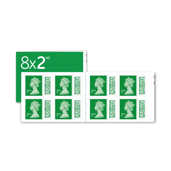 10 x 2nd Second Class Royal Mail Postage Stamps Holly Green New Barcoded
