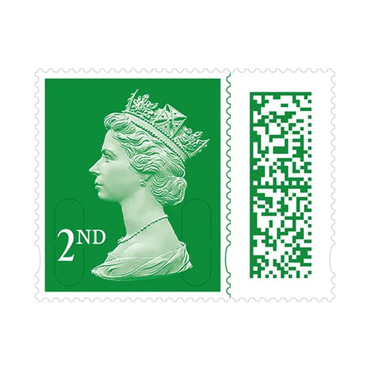 1 x 2nd Second Class Single Royal Mail Postage Stamp Holly Green New Barcoded