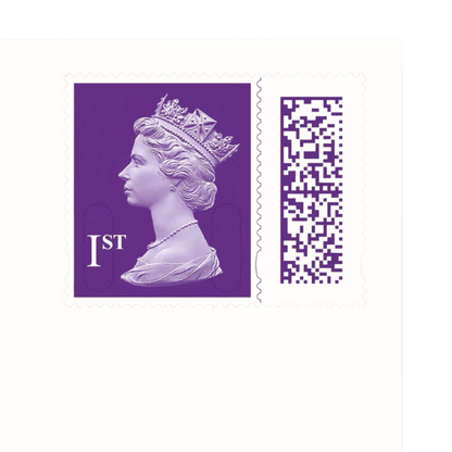 1 x 1st First Class Single Stamp Royal Mail Postage Stamps Plum Purple New