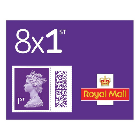 8 x 1st First Class Royal Mail Postage Stamps Plum Purple New