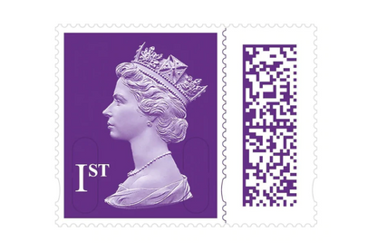 32 x 1st First Class Royal Mail Postage Stamps Plum Purple New