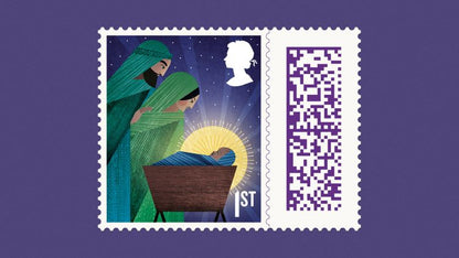8 x 1st Christmas First Class Royal Mail Postage Stamps Plum Purple New Christmas
