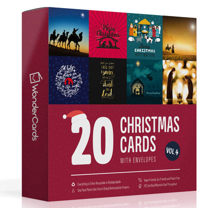 Religious Christmas Cards Pack of 20 | Eco Friendly | Hand Packed in The UK | Christian Christmas Cards