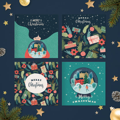 Eco friendly pack of Christmas cards – card designs 13 to 16