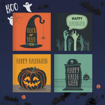 Pack of 20 Halloween cards – spooky card designs