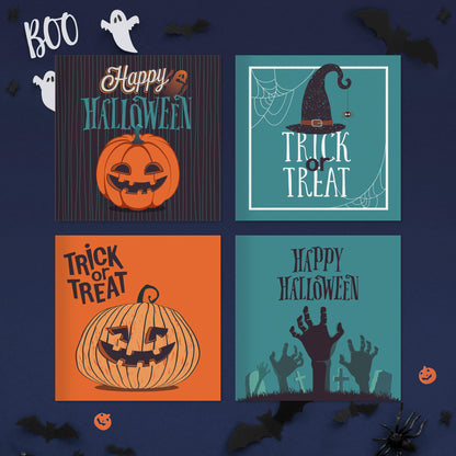 Pack of 20 Halloween cards – spooky card designs