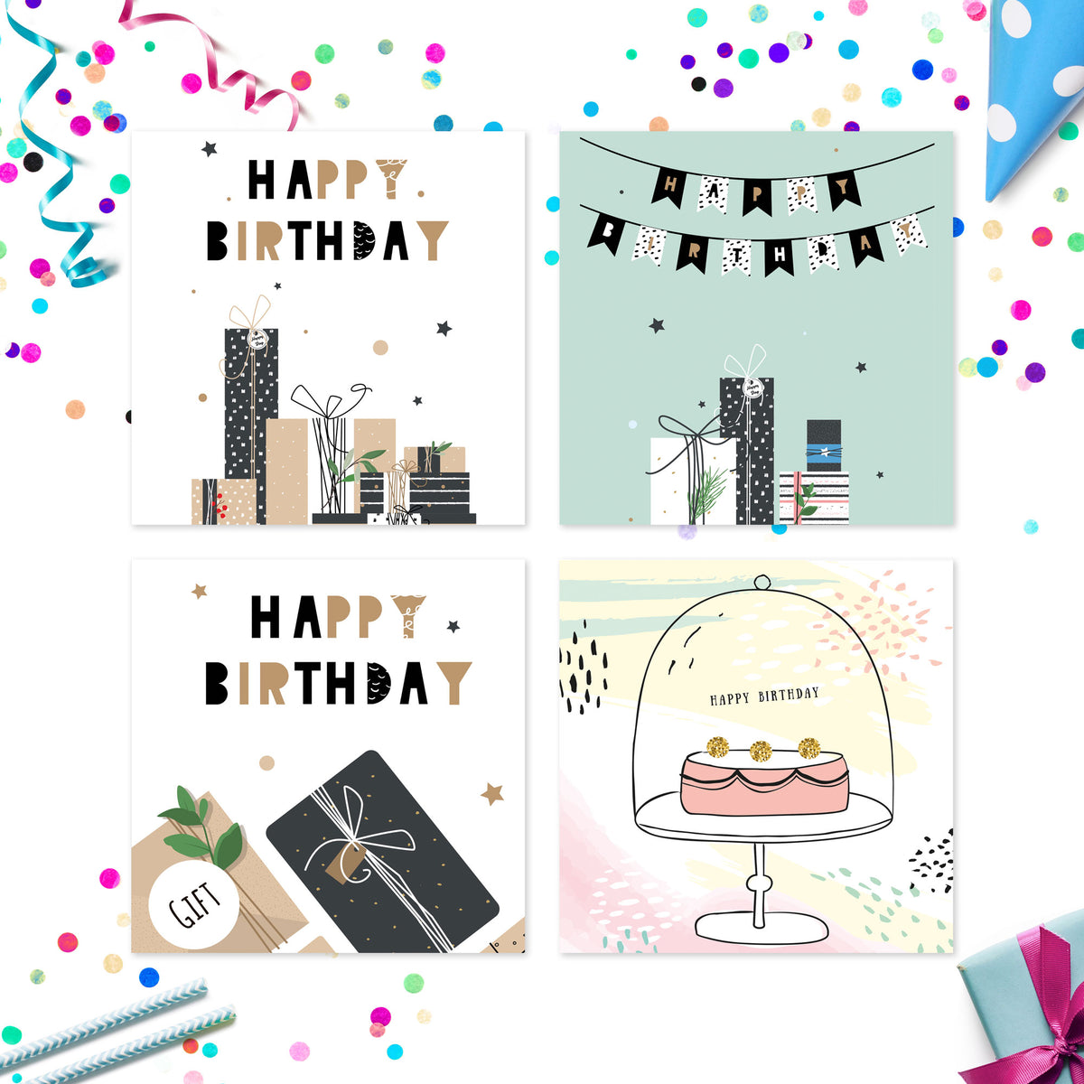 Pack of birthday cards Volume 1 – card designs 5 to 8