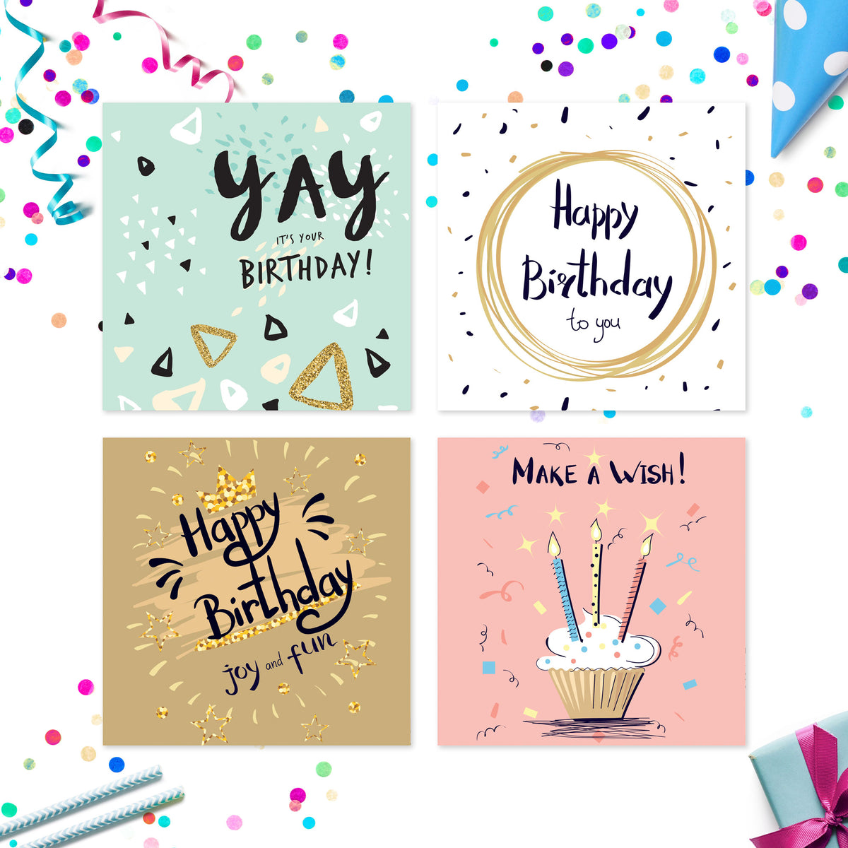 Pack of birthday cards Volume 1 – card designs 9 to 12