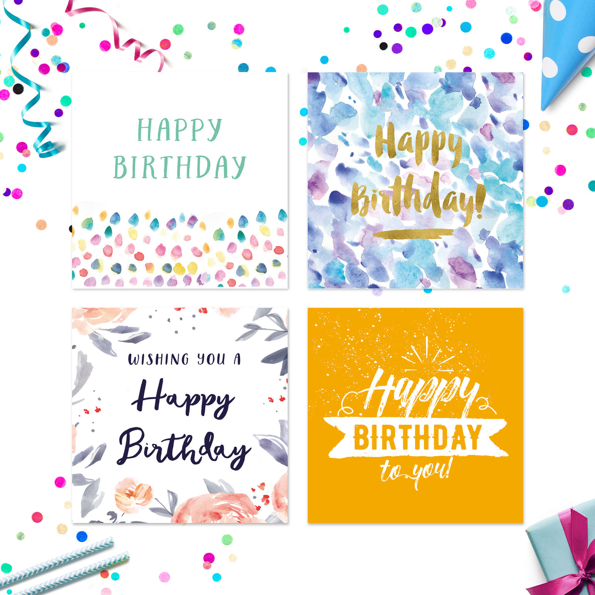 Pack of birthday cards Volume 2 – card designs 13 to 16