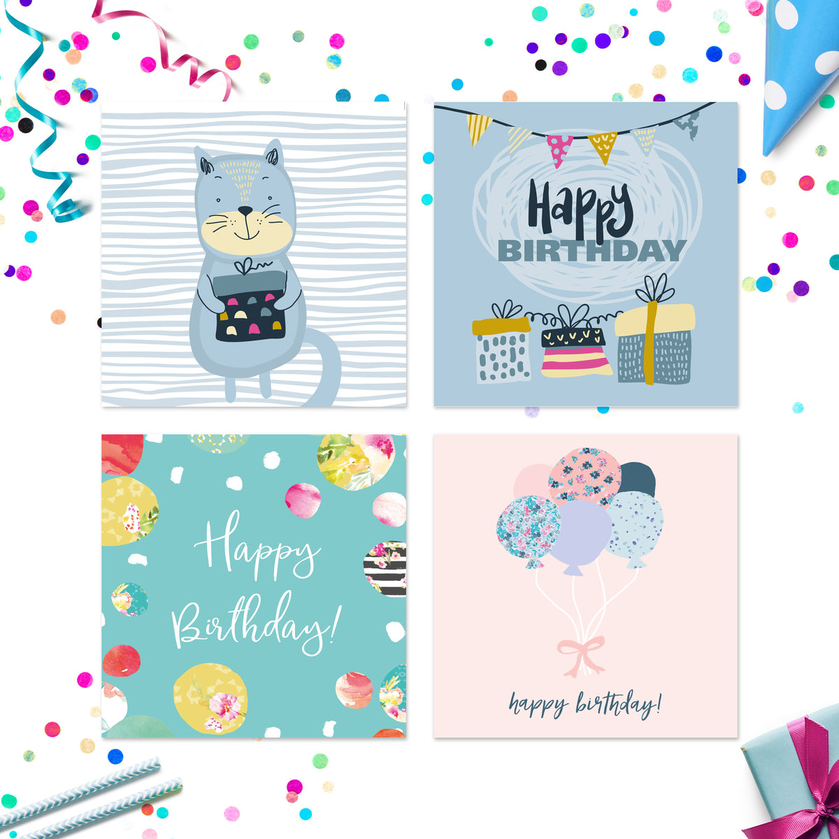 Pack of birthday cards Volume 2 – card designs 9 to 12