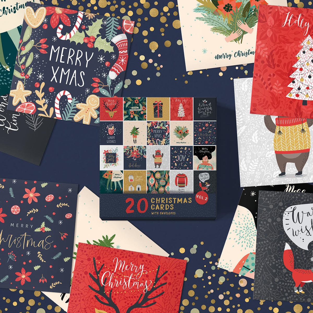 Pack of Christmas cards Volume 2 – 20 eco friendly cards and envelopes