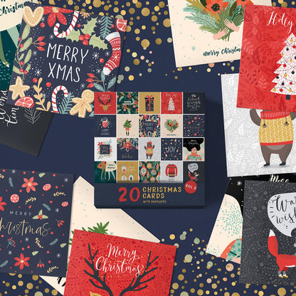 Pack of Christmas cards Volume 2 – 20 eco friendly cards and envelopes