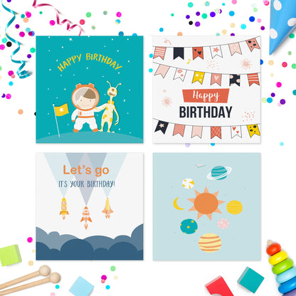 Pack of kids birthday cards Volume 2 – card designs 13 to 16