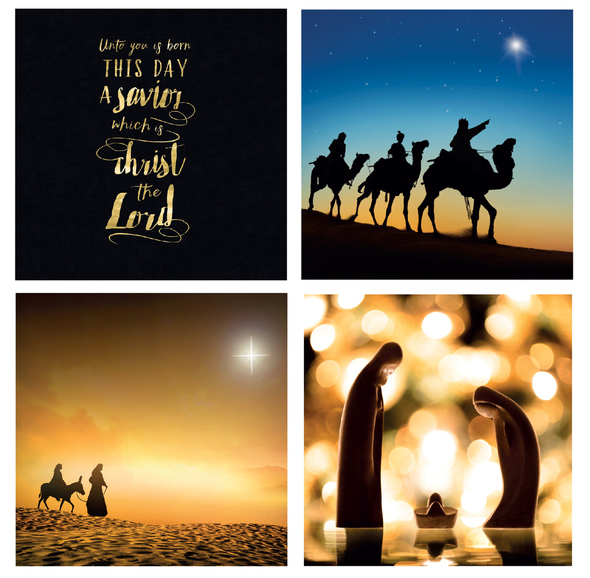 Religious Christmas cards multipack with red envelopes