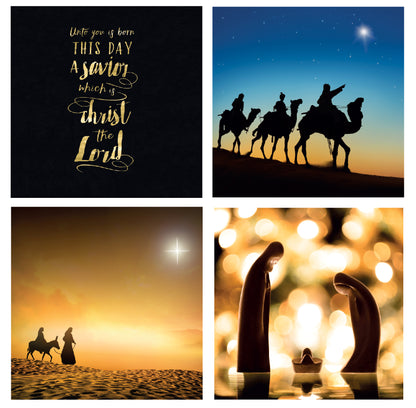 Religious Christmas cards multipack with red envelopes